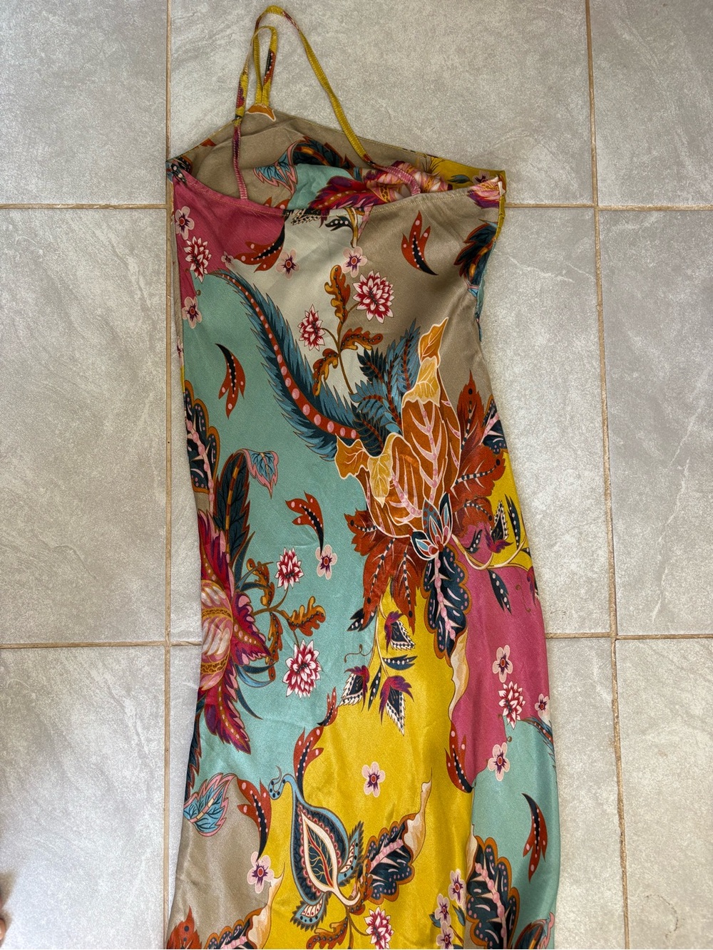 Anthropologie Bl-nk One-Shoulder Floral Multicolor Maxi Dress - Picture 6 of 8